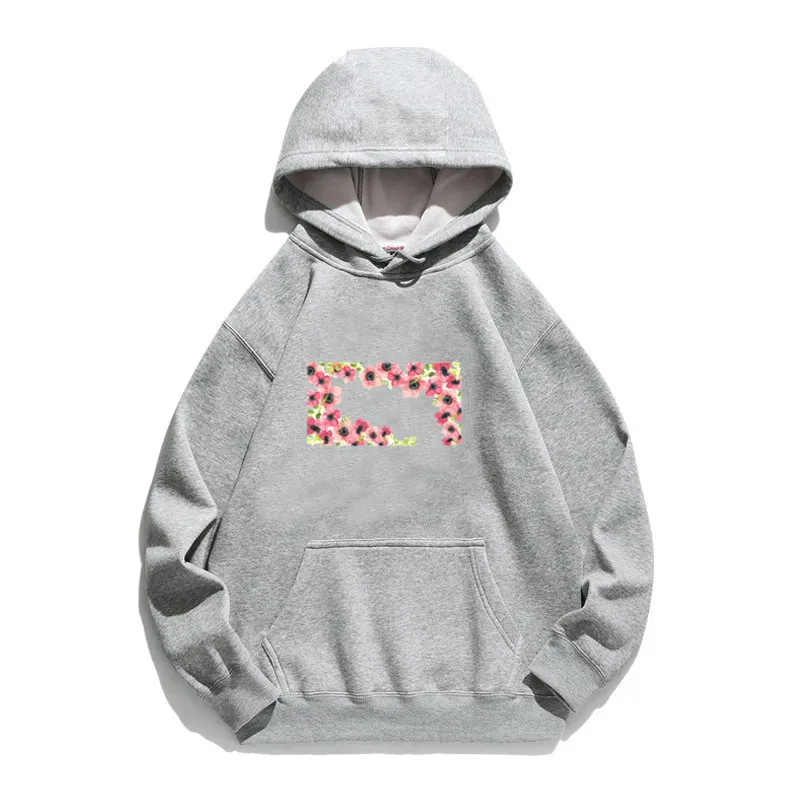 

Women Hoodie Flower Bush Printed Hoodies Women Fleece Long Sleeve Loose Sweatshirt with Hat Girls Pullovers Winter
