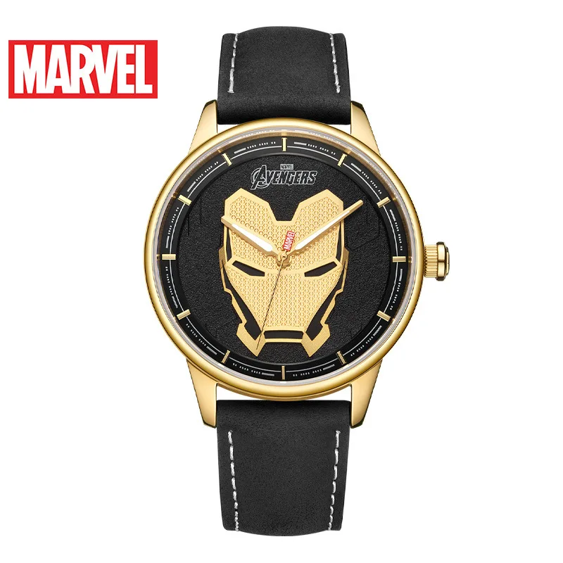 Часы MARVEL для мужчин Роскошные Диснея бренд кварц кожа Железный человек мужские s часы сапфир кристалл повседневные спортивные мужские часы