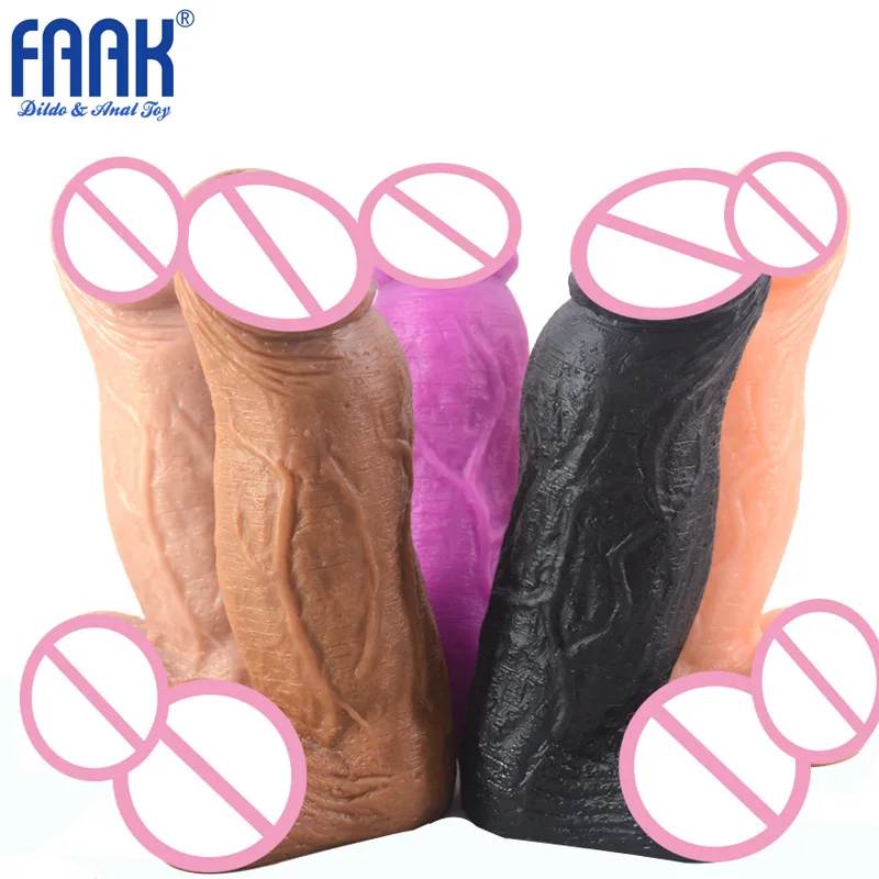 FAAK большой черный фаллоимитатор на присоске реалистичный пенис