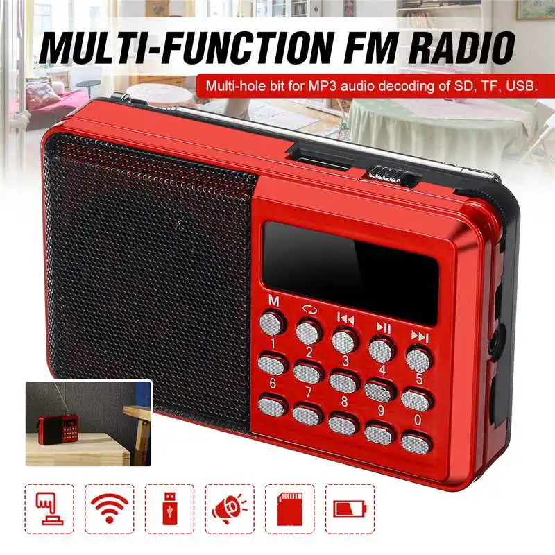 Лучший портативный цифровой fm радиоприемник с поддержкой USB TF mp3 плеера 5 в пост.