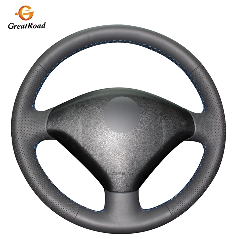 Handsewing BlackPU Artificial Leather Car Steering Wheel Covers Wrap for Peugeot 307 2001-2008 SW 2005-2008 | Автомобили и