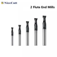 end mills 2 flute hrc55 alloy coating milling cutter carbide milling tool cnc tungsten 2 3 4 5 6 8 10 12mm nicecutt freeship