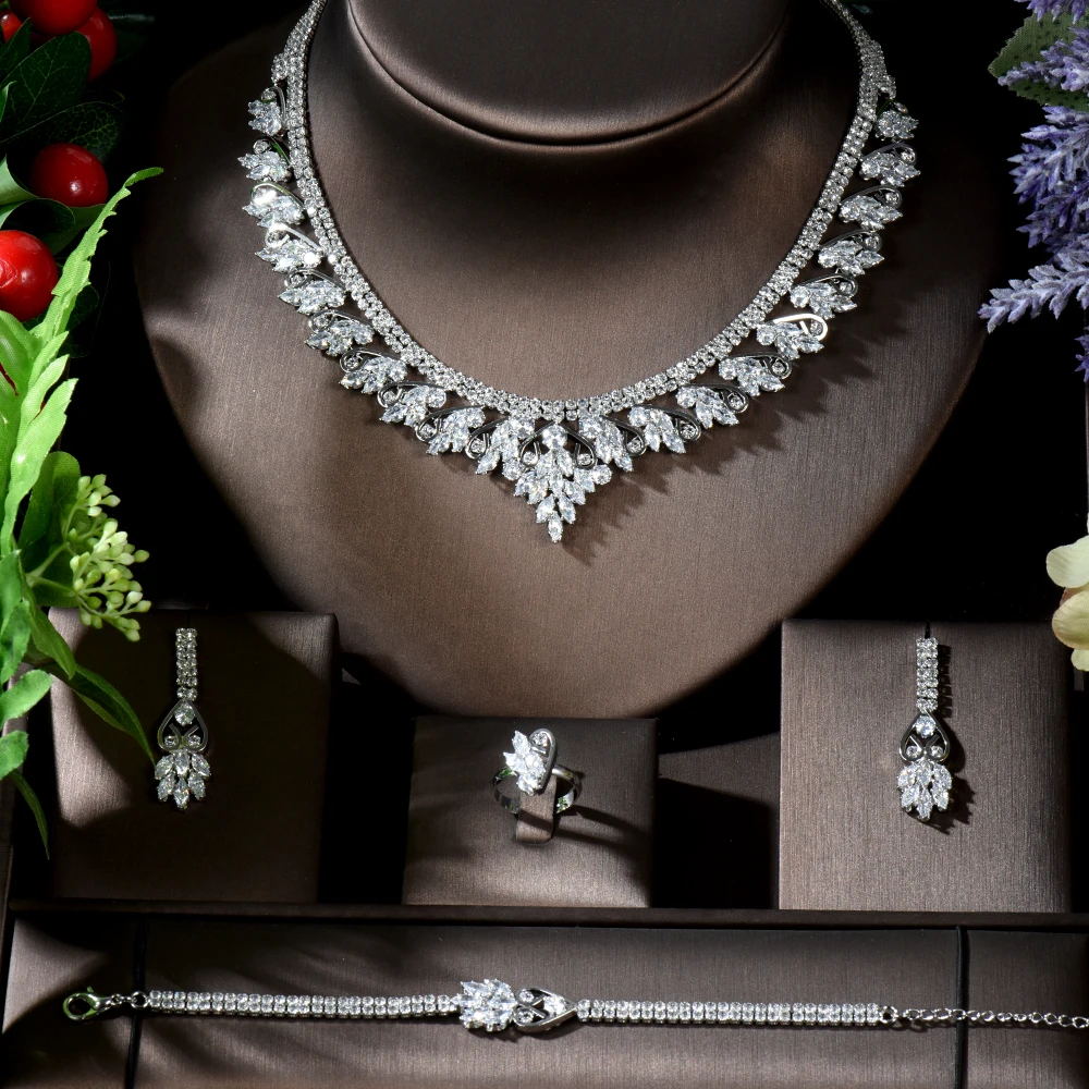 Супер сверкающий кубической формы циркониевый набор обручальных колец hiневесты