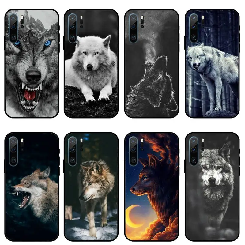 

Horror animal wolf moon pattern Phone Case For Huawei honor Mate P 10 20 30 40 i 9 8 pro x Lite smart 2019 nova 5t
