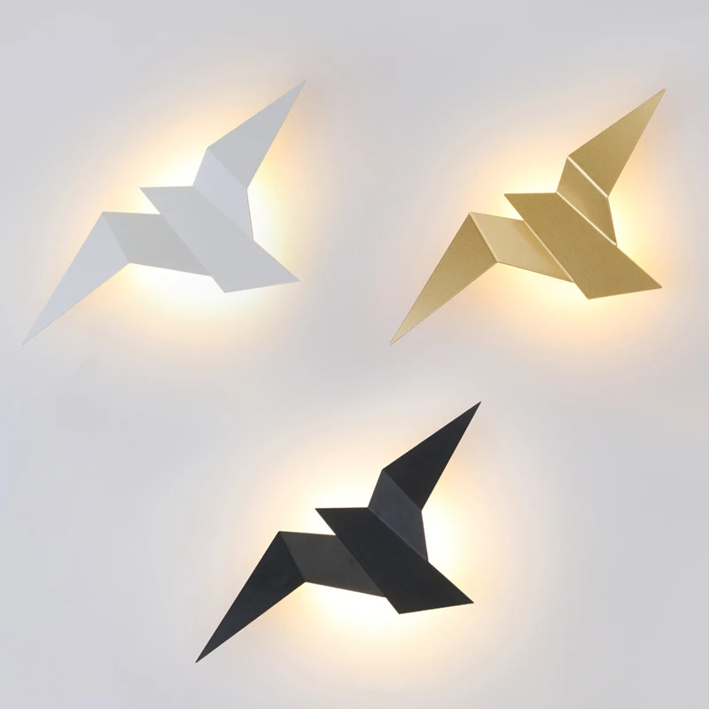 

Modern Led Wall Lamp Nordic Iron Bird 2W Living Room Bedside Sconces Luminaire Bedroom Aisle Home Decor Stair Wall Light Fixture