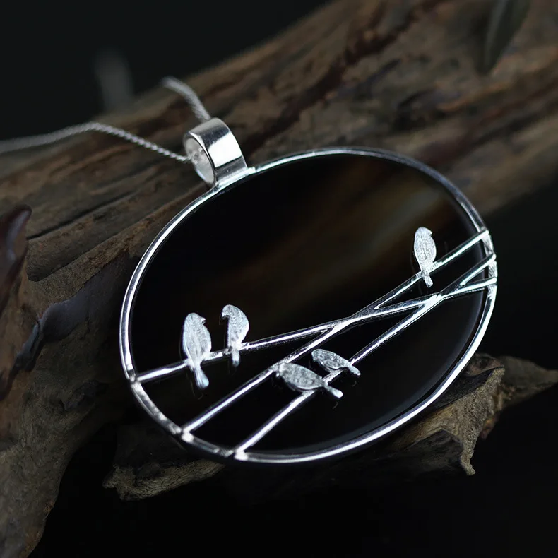 INATURE натуральные ожерелья с агатом 925 пробы серебряные ювелирные изделия мода