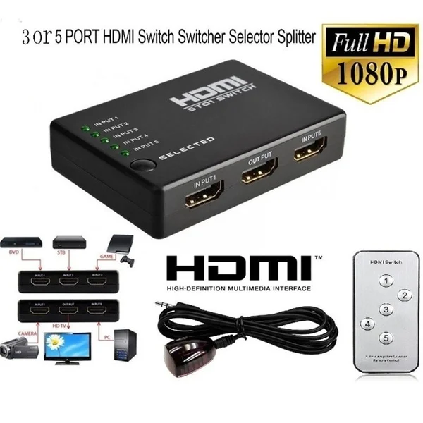 Мультипорт совместимый с HDMI разветвитель 3 или 5 портами переключатель хаб