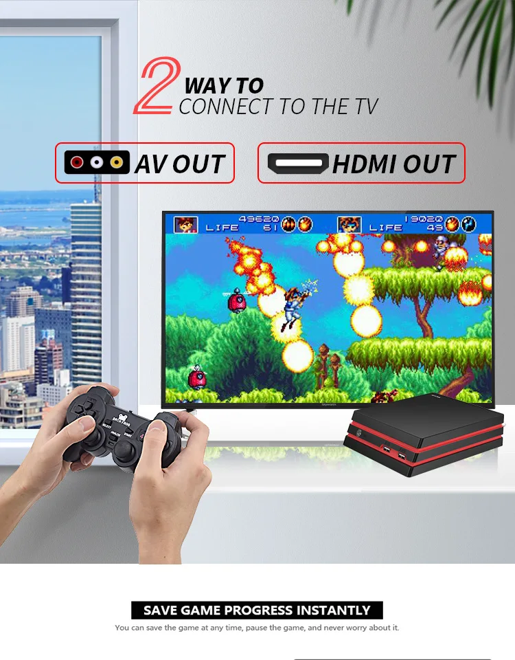 Игровая консоль DATA FROG игровая приставка HDMI с беспроводной передачей данных 2.4G 600
