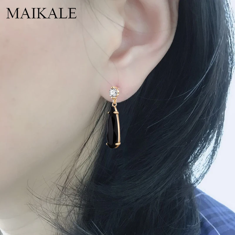 Женские классические серьги подвески MAIKALE висячие с золотистым/серебристым