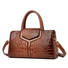 Vintage Alligator Women Handbags Designer Lady Hand Bags Luxury Crocodile Pu Leather Shoulder Bags Big Tote Female Purses 2022