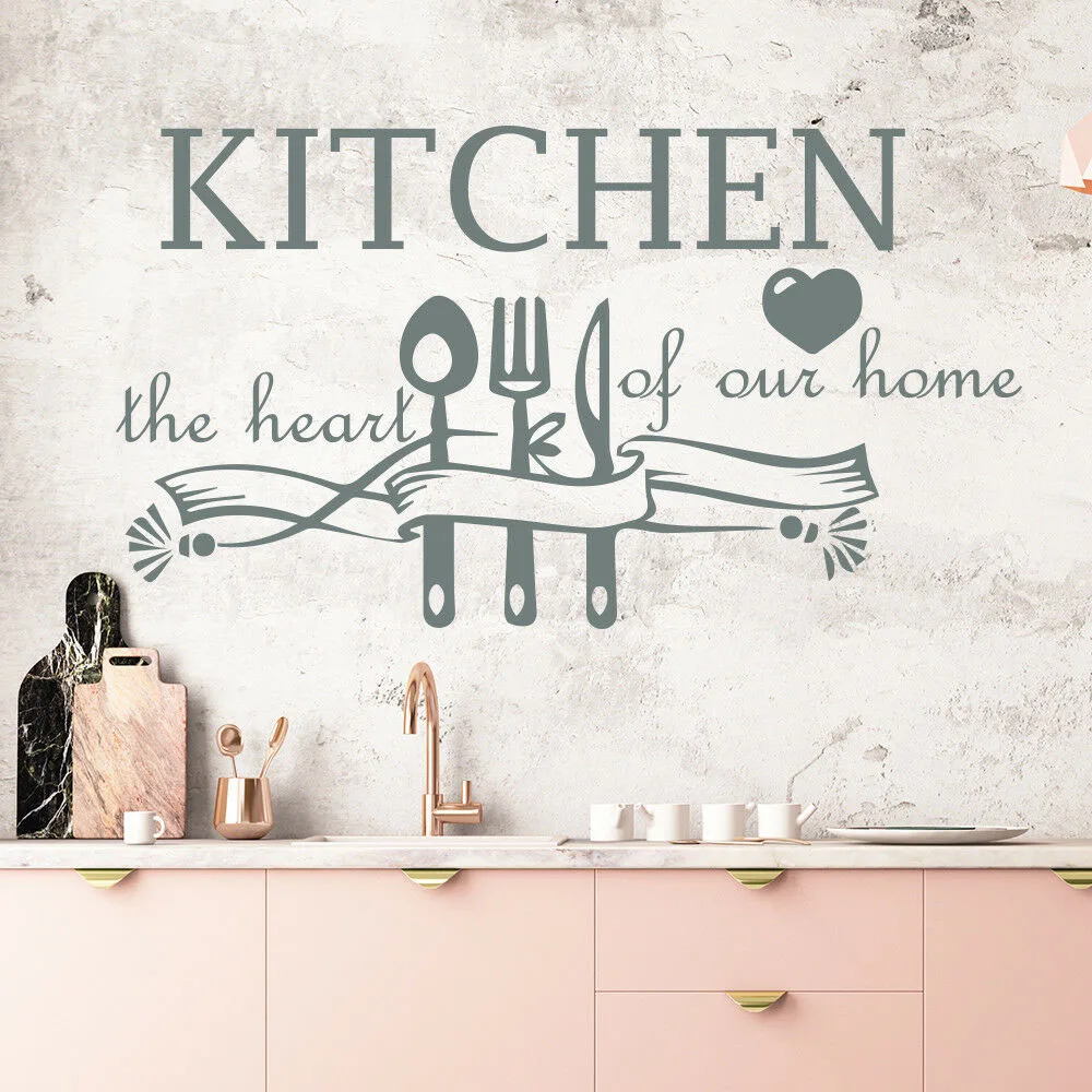 Настенные наклейки с цитатами Кухня Сердце нашего дома виниловая наклейка