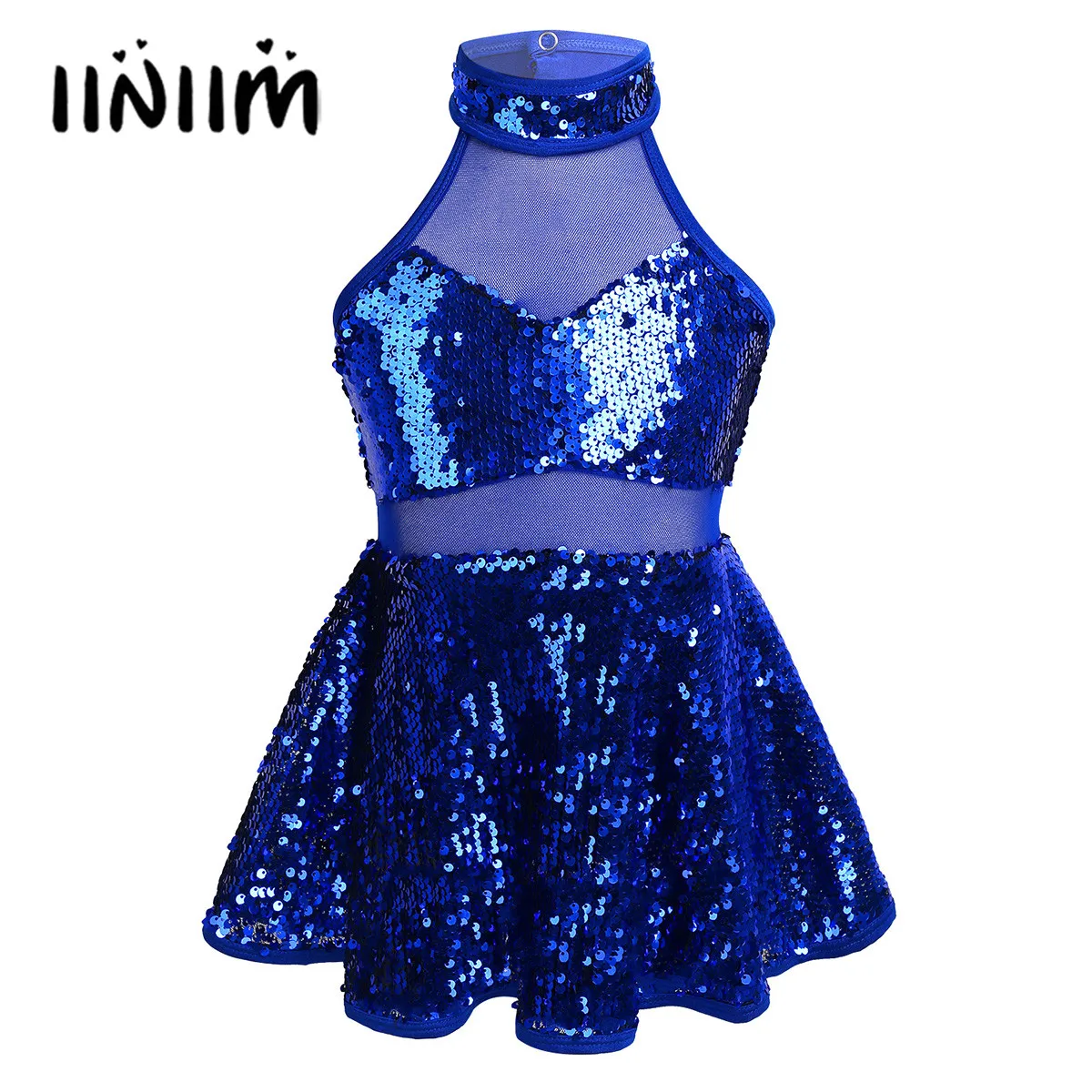 

Kids Girls Figure Skating Dress Holographic Ballet Ice Skating Gymnastics Leotard Ballerina Dancewear Tutu Girls Lyrical Costume