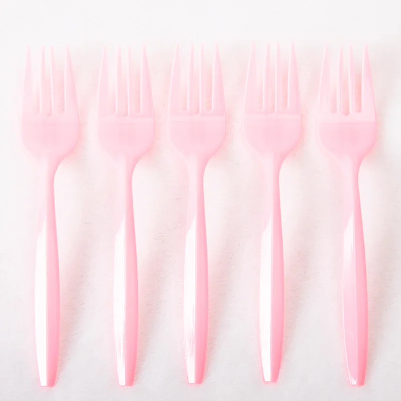 girls forks Первый зуб Фея день рождения синий мальчик розовый девочка украшение посуда бумажные чашки тарелки Беби Шауэр детский принадлежности - Color: girls forks