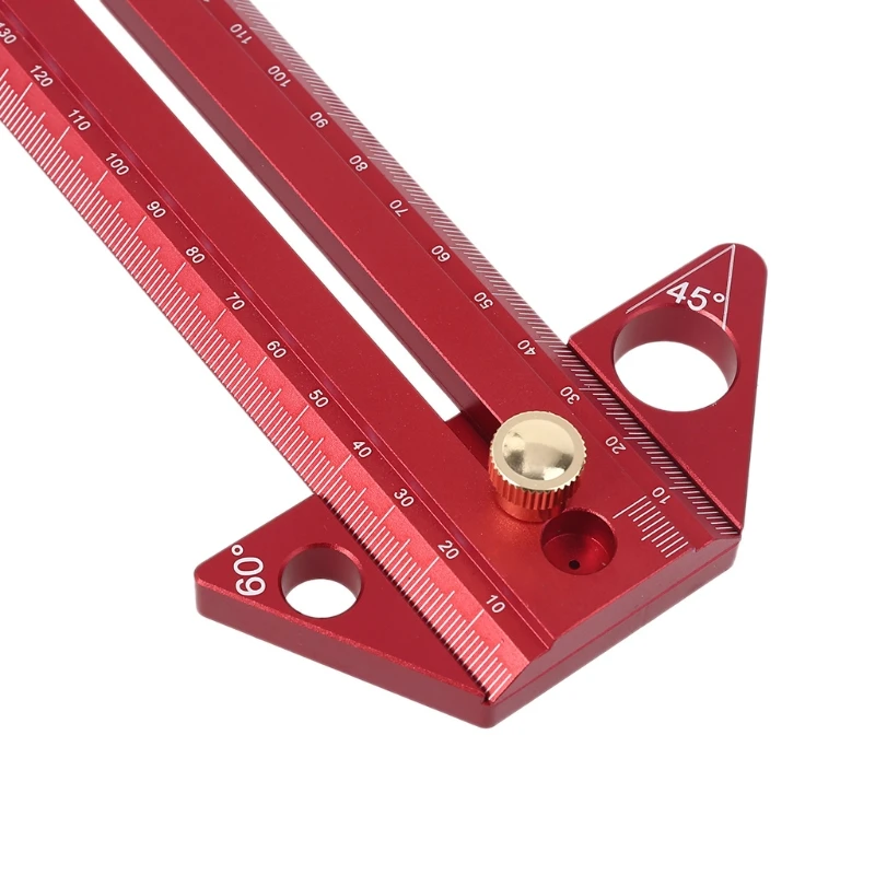 

Woodworking Scribing Ruler Aluminum Alloy 300MM Hole Scribing Multi-angle Ruler Line Drawing Measuring Gauge Tools
