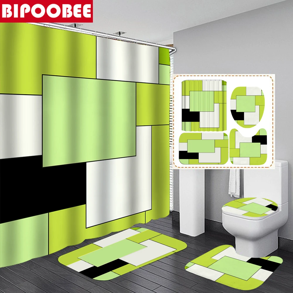 Креативная Современная занавеска для душа сетка крышка туалета коврики ванной