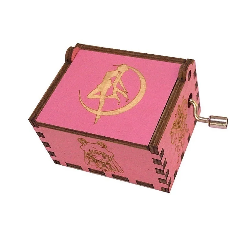 

Sailor Moon Cosplay Prop Antique Carved Wooden Hand Crank Music Box Anime Christmas Birthday Gift