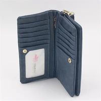 women wallets dull polish leather wallet double zipper day clutch purse wristlet female purse zipper brand wallet for women