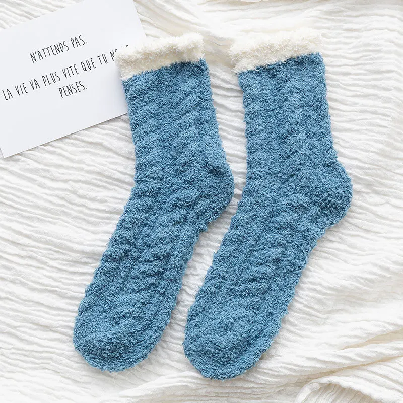 13 Pairs Per Set Coral Velvet Socks Women's Winter Thick Warm Sleep Socks Autumn and Winter New Sleep Socks for Winter