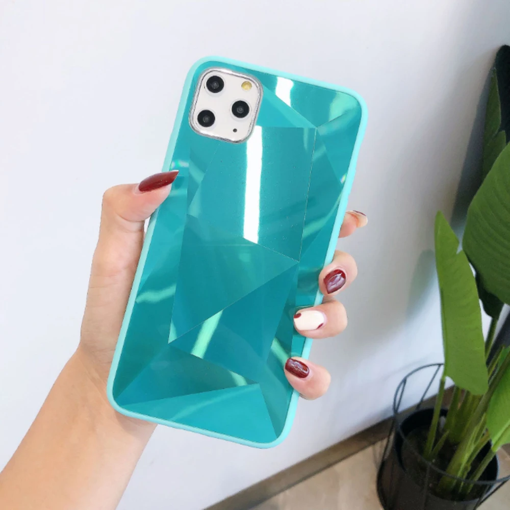 Алмаз текстуры зеркальный чехол для телефона с текстурой под iPhone 11 Pro 7 8 6 6S Plus X XR XS