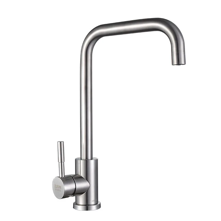 

Stainless Steel Kitchen Sink Faucet Single Handle Rotation Spout Deck Cold and Hot Water Mixer Tap