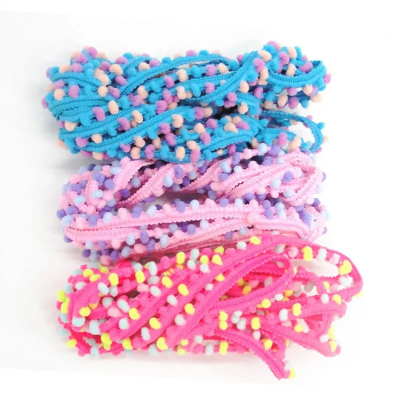 С помпонами отделка 12 мм Pom кружевная тесьма бахрома ленты фабричное кружево