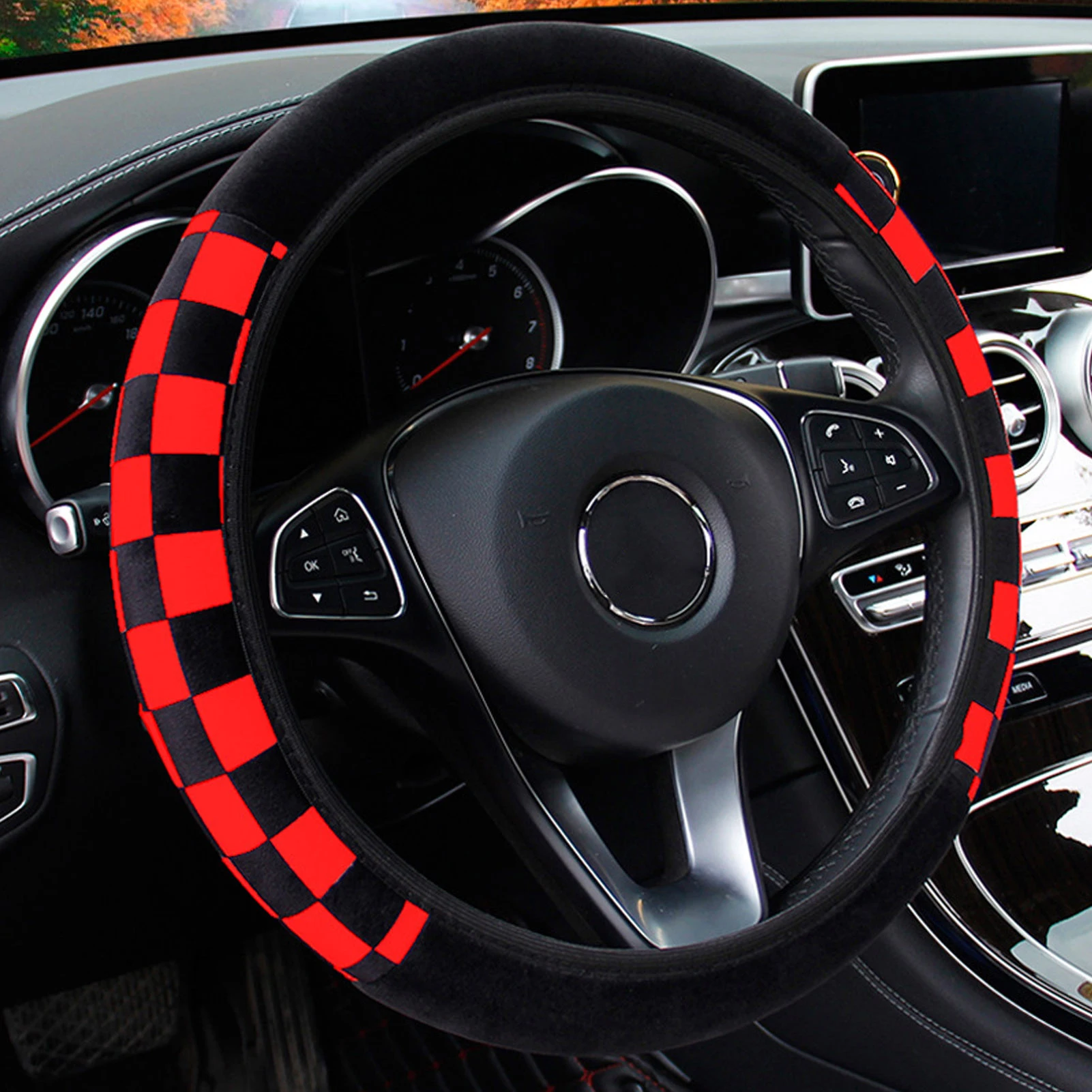 

Car Steering Wheel Cover Breathable Anti Slip Suitable Protector Universal 15 Inch Auto Accessories Interior Decoration 2021 New