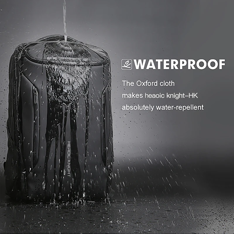 

HK Men Backpacks 15'' Laptop Backpack USB Charger Bag Anti-theft Backpack for Teenager Fashion Male Man Travel Bag New style