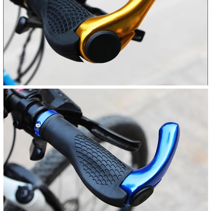 

1 Pair Aluminum Alloy Handlebar Grips Rubber Bike Cycling Bicycle Grips Anti-skid Road Mountain Bike MTB End Plug Bicycle Parts