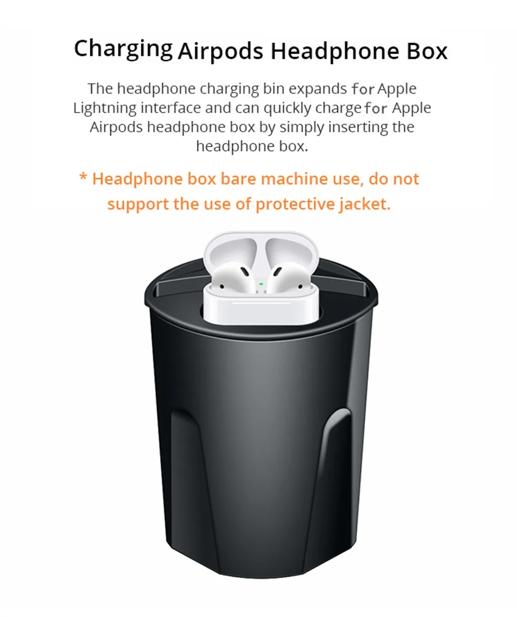 CARPRIE 10 Вт автомобильное беспроводное зарядное устройство с USB выходом для iphone MAX/XR/X/8 SAMSUNG Galaxy S10/S9/S8/S7/Note10/Note8 edge