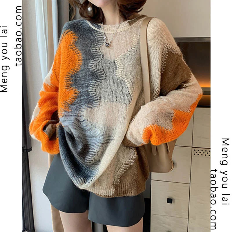 

Осень 2021, зимний свитер, женские топы, вязаный пуловер, женская мягкая теплая толстая верхняя одежда