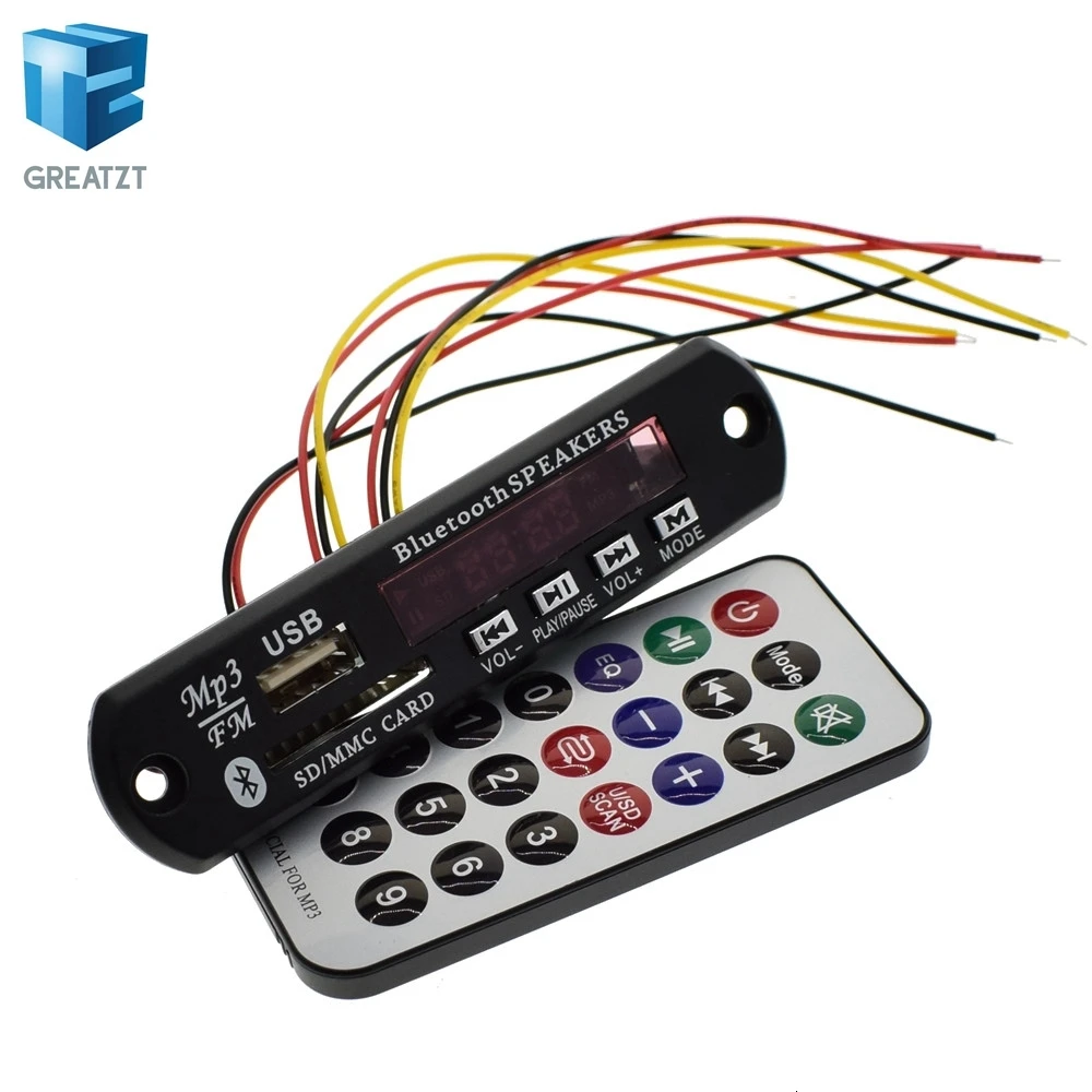 GREATZT Новое поступление 1 шт. беспроводной Bluetooth 12 в MP3 WMA декодер доска аудио модуль USB TF радио для автомобиля аксессуары