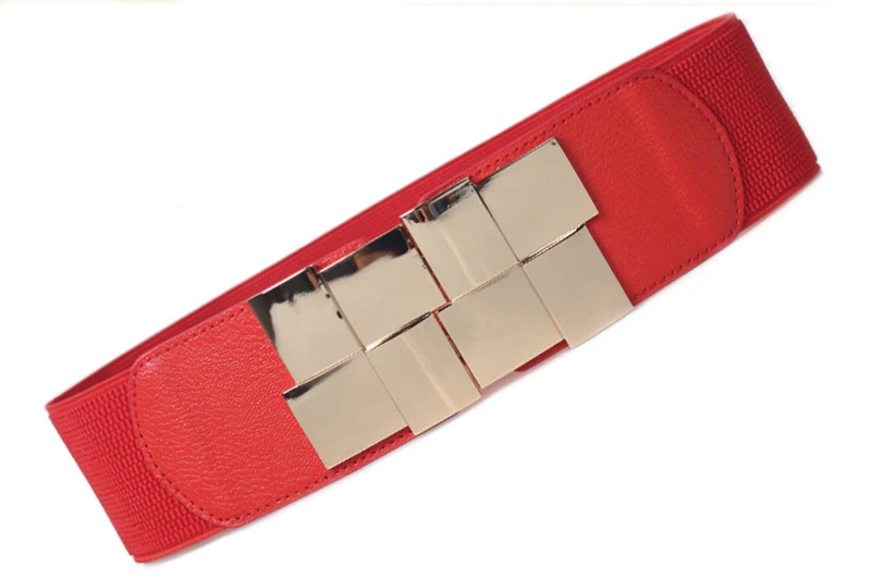 Fashion Metal Rectangle Buckle Wide Waist All-match Decorative Sweet Lady Dress Width Elastic Retro Skirt Crony Women Belt | Аксессуары
