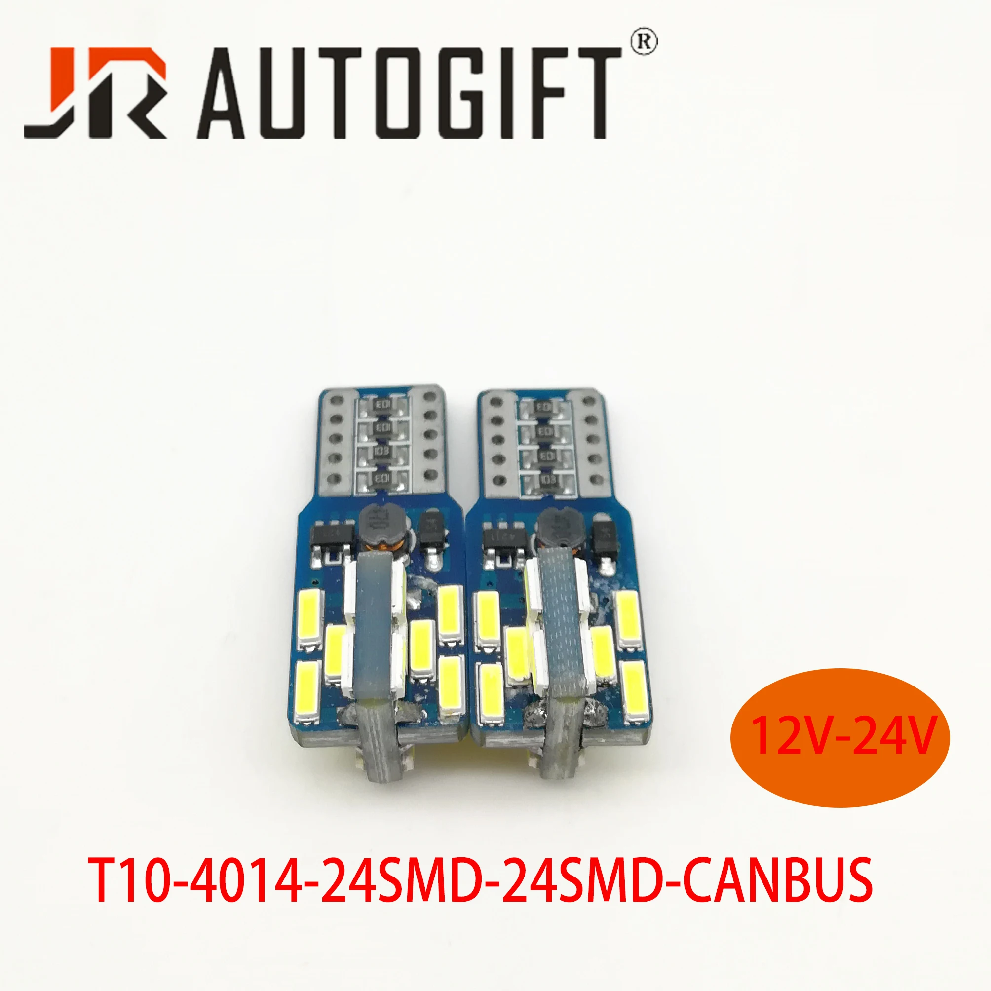 100 шт. CANBUS T10 24smd светодиодный ная светильник ПА для автомобиля без ошибок 4014 12 24 В