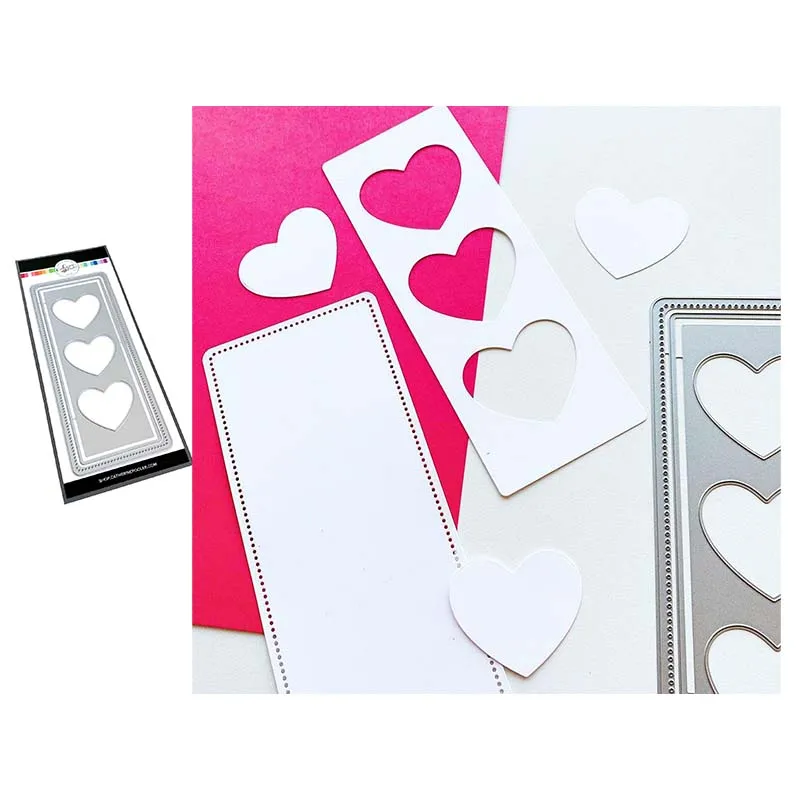 

JC Heart Rectangle Shape Metal Cutting Dies Scrapbooking New Design Die Cut Card Make Stencil Craft Mold Mould Model Decoration