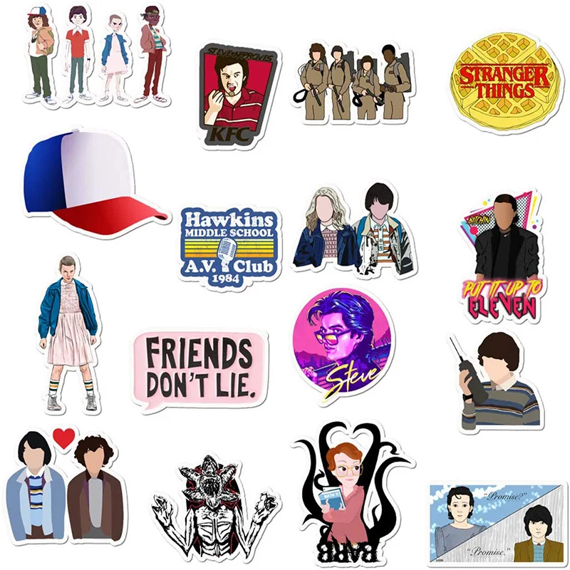 50 шт в наборе очень странные дела Стикеры дома Украшения спальню стены бутылка