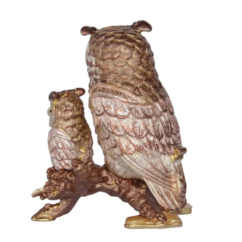 Футляр для ювелирных изделий с изображением совы на ветке