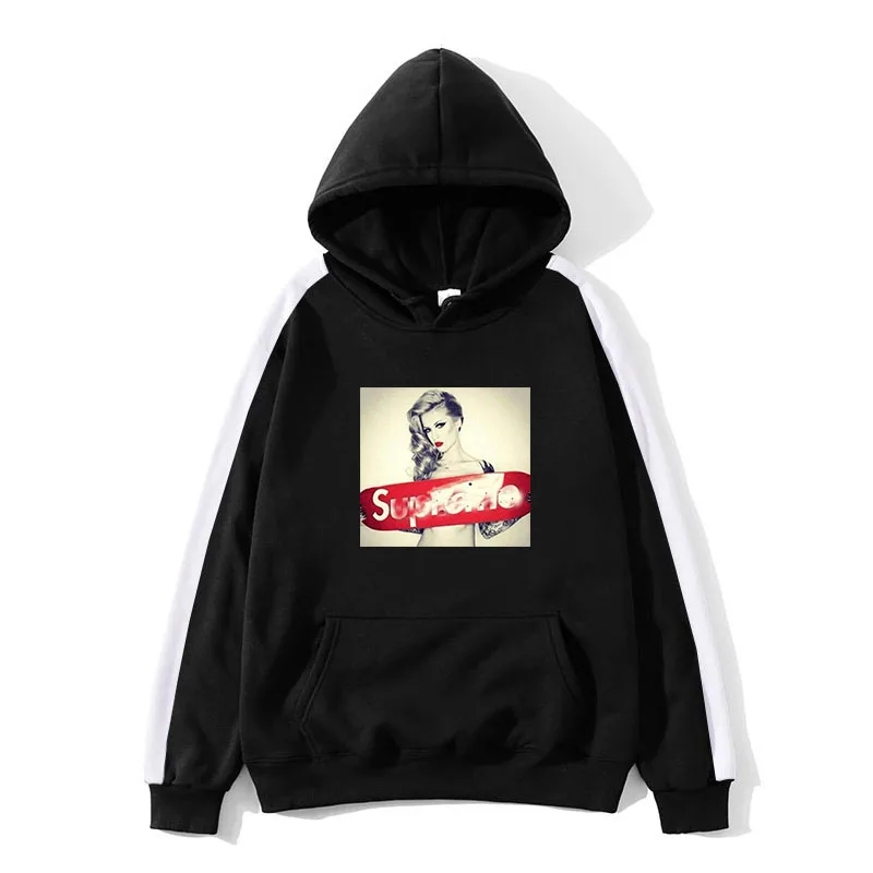 

New Men And Woman Winter Fall HoodiesLong Sleeve Color Block Hooded Sweatshirts