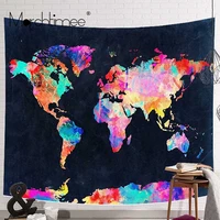 hope world map pattern wall tapestry wall hanging blanket farmhouse decor home decoration machine a imprimer sur tissu