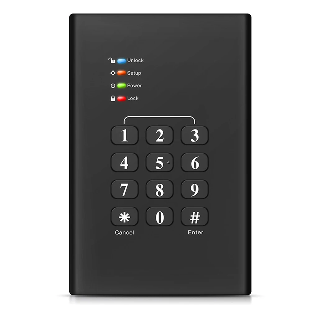 

NEW K2568KPA HDD SSD Case 2.5 Inch SATA III II To USB 3.0 AES256 Password Encryption External Hard Drive Enclosure With Light