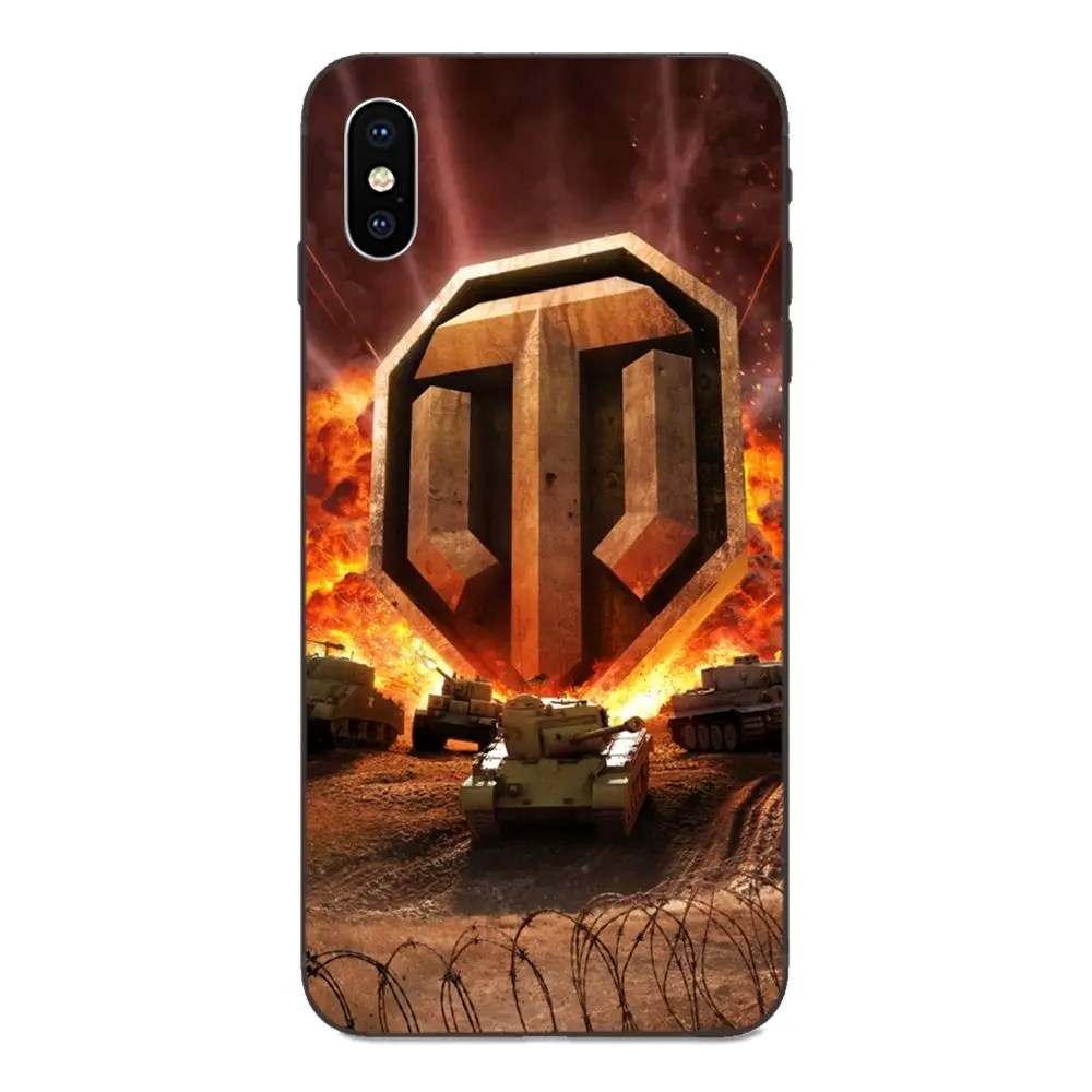 Мягкие сумки из ТПУ чехлы для Apple iPhone 4 4S 5 5S SE 6 6S 7 8 Plus X XS Max XR World Of Tanks Black | Мобильные