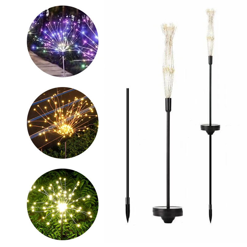 

LED fireworks waterproof solar lights outdoor courtyard decorative atmosphere lights 90/150/200led lights