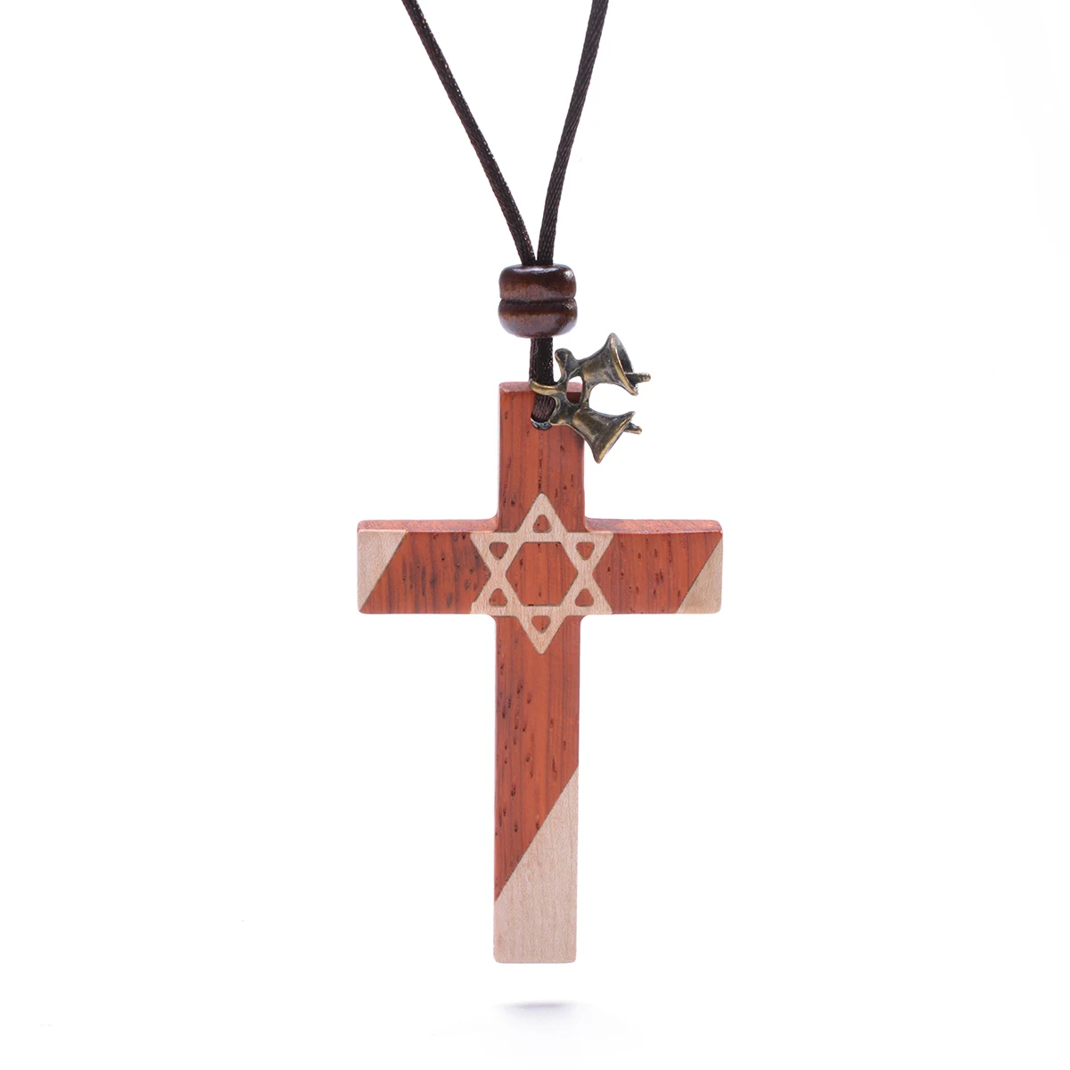 Ожерелье с крестом из натурального сандалового дерева/подвеска ручной работы