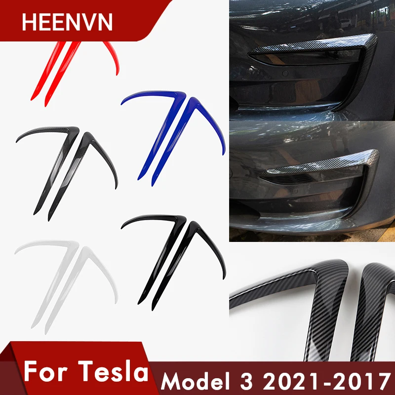 Накладка переднего лезвия Heenvn для Tesla, модель 3 2021, аксессуары, матовое углеродное волокно, ABS, черный, белый, автомобильные аксессуары, модель... от AliExpress WW