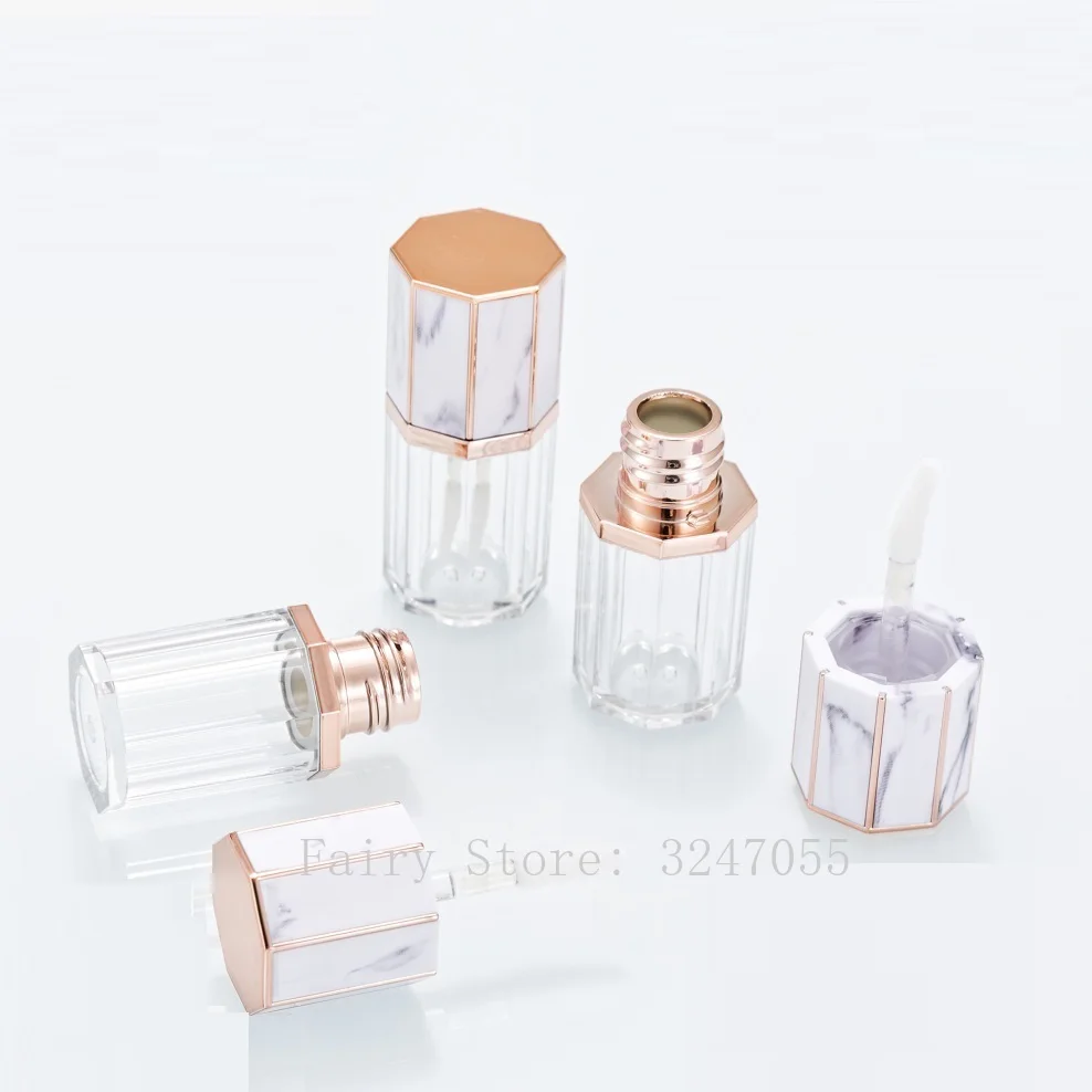 10/30/50pcs пустая восьмиугольная Мрамор бутылка для блеска губ Макияж глазури трубка