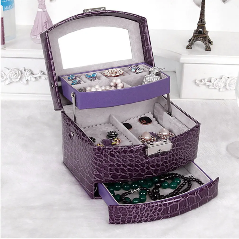 Для женщин макияж ящик для хранения переносной Чехол ювелирных изделий