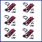 6 шт., Райзер Pcie X16, кабель 0,6 м, Райзер 009S Mini Pcie, Райзер, кабель для компьютера, SATA, 15 контактов на 6 контактов питания