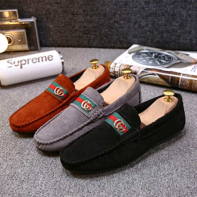 

2021 autumn/winter new men's suede bean shoes low-top shoes casual shoes