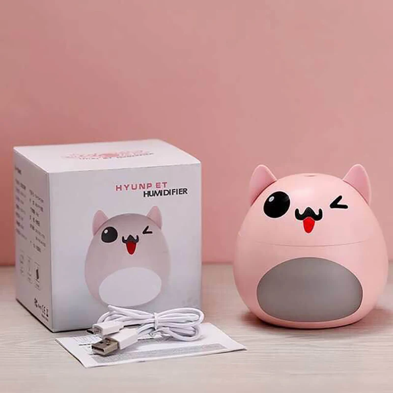 

USB Humidifier with LED Night Light Cute Bear Shaped Facial Thermal Sprayer 200mL Water Tank Mist Maker for Home 450mA