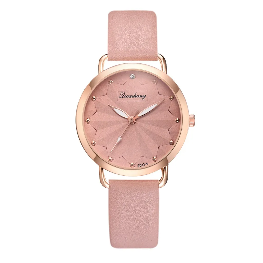 Модные Простые Цветочные инкрустированные стразы на ремешке женские кварцевые