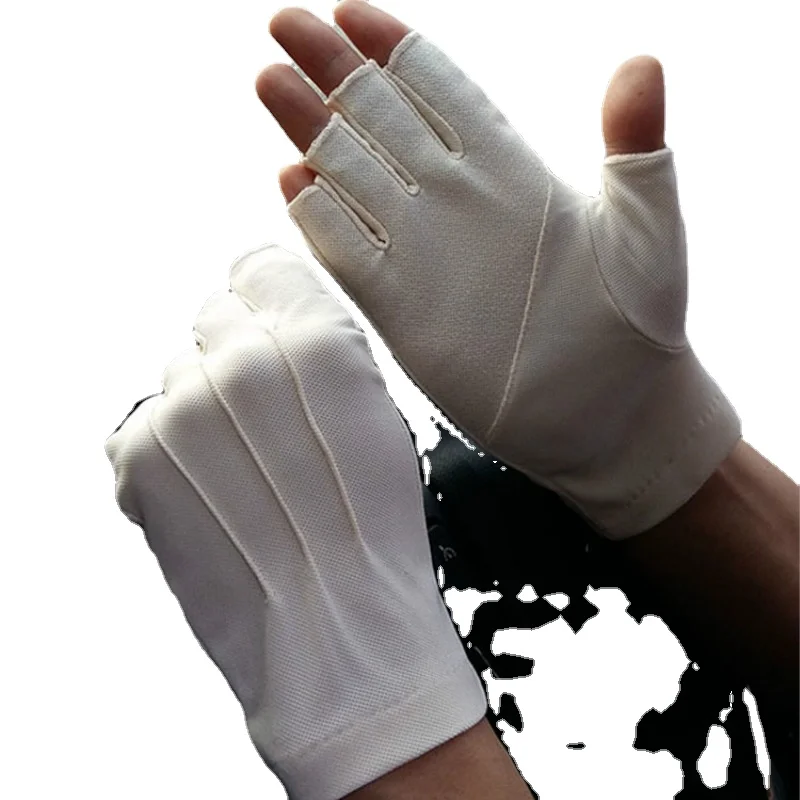 

2021 Men's Fingerless Anti-Slip Driving Gloves Women Sun Protection Gloves Summer Male Thin Breathable Anti-UV Cycling Gloves